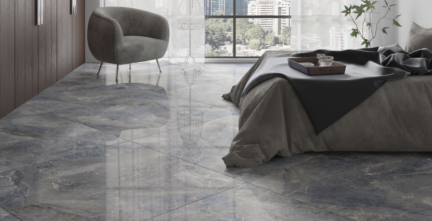 24 x 48 Duomo Polished Porcelain Tile Floor