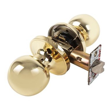 DOOR LOCK KNOB PASSAGE POLISHED BRASS