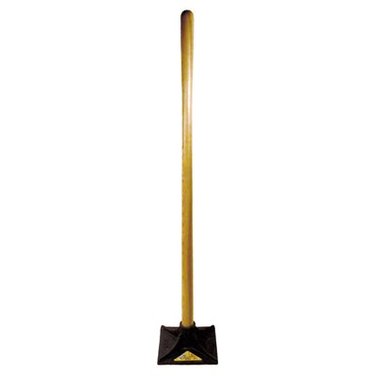 GROUND TAMPER 10 X 10IN STEEL HEAD WITH HEAVY DUTY WOOD HANDLE