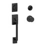 "Century" Entrance Gripset with Deadbolt - Matte Black