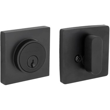 DEXTER Matte Black Single Cylinder Deadbolt, with Collins Trim