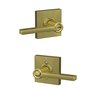 Schlage F Series Latitude-Collins Satin Brass No Deadbolt Reversible Keyed Entry Door Handle