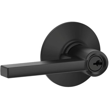 SCHLAGE LOCK Matte Black Latitude Entrance Leverset