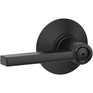 SCHLAGE LOCK Matte Black Latitude Privacy Door Leverset