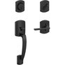 SCHLAGE LOCK Matte Black Greenwich Entrance Leverset