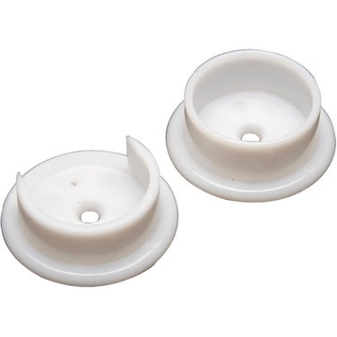 BUILDER'S HARDWARE 1 Pair 1-3/8" White Pole Sockets