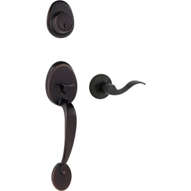 WEISER LOCK Venetian Bronze Daytona/Layton Safelock Entrance Gripset