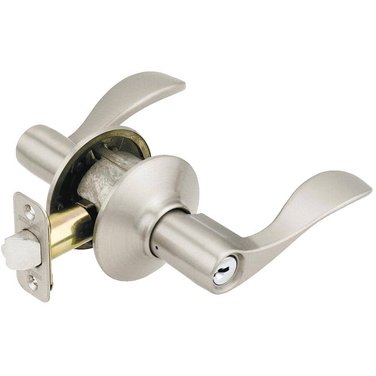 SCHLAGE LOCK Satin Nickel Accent Entrance Leverset