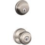 SCHLAGE LOCK Satin Nickel Georgian Entrance and Deadbolt Knobset