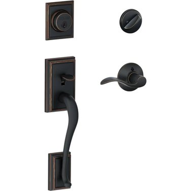 SCHLAGE LOCK Aged Bronze Addison/Accent Entrance Gripset