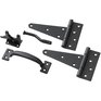 Builder's Hardware 4 Piece Black Gate Hardware Kit