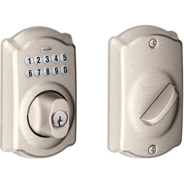 SCHLAGE LOCK Satin Nickel Camelot Electronic Deadbolt Lock