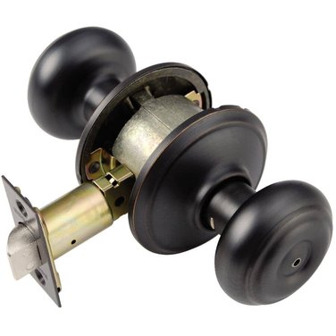 SCHLAGE LOCK Aged Bronze Georgian Privacy Door Knobset