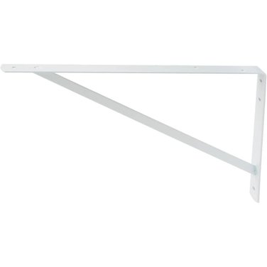 BUILDER'S HARDWARE 13" x 20" Heavy Duty White Shelf Bracket