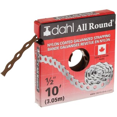 DAHL 1/2" x 10' Nylon Coated Galvanized Pipe Strapping 24 Guage