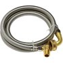 "HOME PLUMBER 3/8"" x 48"" Stainless Steel Flexible Dishwasher Connector, with Elbow"