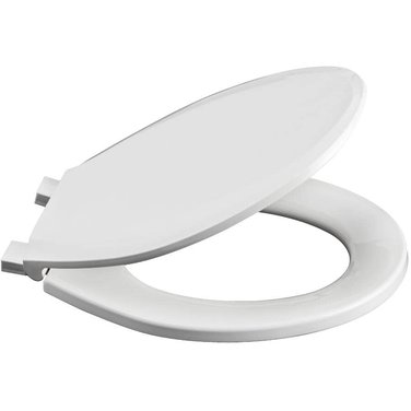 CENTOCO Round Plastic Toilet Seat - with Closed Front + Slow Close, White