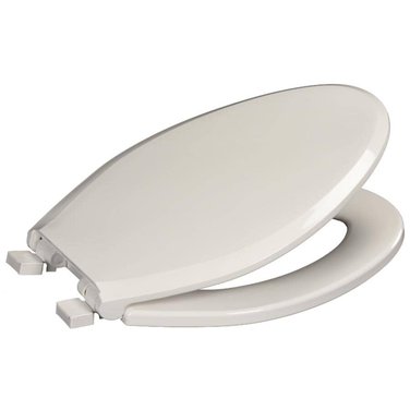 CENTOCO Elongated Plastic Toilet Seat - with Closed Front + Slow Close, White