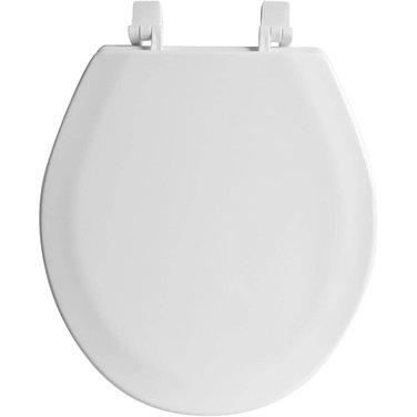 CLASSIC Round Moulded Wood Toilet Seat - with Closed Front, White