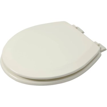CLASSIC Round Moulded Wood Toilet Seat - with Closed Front, Bone