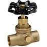 HOME PLUMBER 1/2" Copper Straight Stop Valve - with Drain + Black Handle