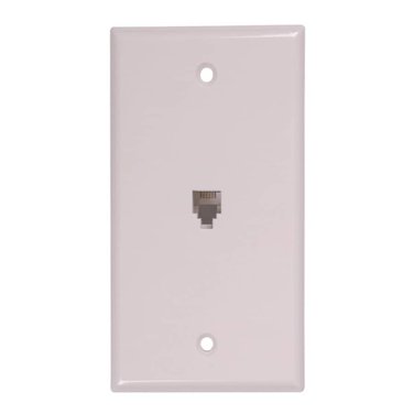 RCA Modular Phone Wall Plate - with 6 Conductors, White