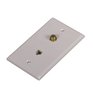 RCA Coaxial Cable & Phone Wall Plate - White