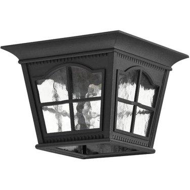 Galaxy Outdoor Flushmount Ceiling Light Fixture w/ Water Glass