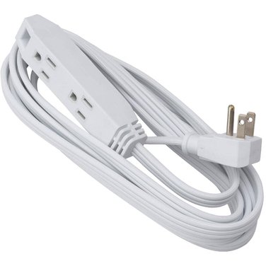 POWER EXTENDER 3 Outlet Angled Plug Indoor Extension Cord - White, 3m