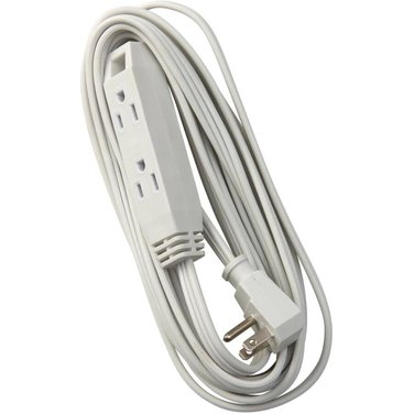 POWER EXTENDER 3 Outlet Angled Plug Indoor Extension Cord - Almond, 3m