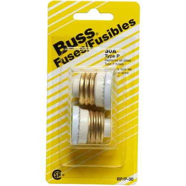 BUSSMANN 2 Pack 30 Amp P Plug Fuses