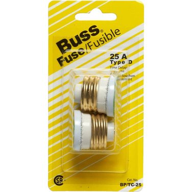 BUSSMANN 2 Pack 25 Amp Time Delay Fuses