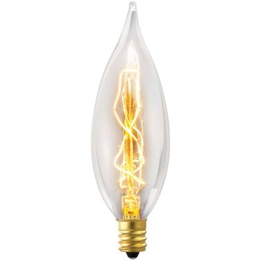GLOBE ELECTRIC 25W CA10 Candelabra Base Tinted Vintage Chandelier Light Bulbs - 4 Pack