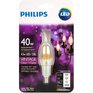 PHILIPS 4.5W BA11 Candelabra Base Clear Dimmable Vintage LED Light Bulb