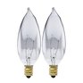 OSRAM SYLVANIA 40W B10 European Base Clear Chandelier Light Bulbs - 2 Pack