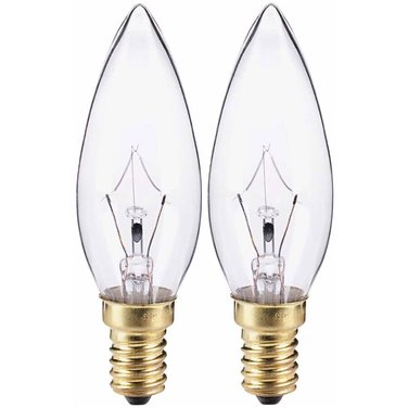 GLOBE ELECTRIC 40W B9 European Base Clear Chandelier Light Bulbs - 2 Pack