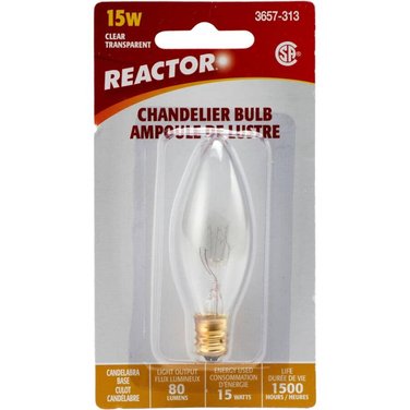 REACTOR 15W B8 Candelabra Base Clear Chandelier Light Bulb