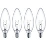 PHILIPS DuraMax 40W B10 Candelabra Base Clear Chandelier Light Bulbs - 4 Pack