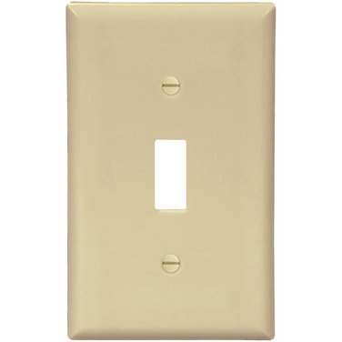 EATON Ivory Plastic 1-Toggle Switch Plate