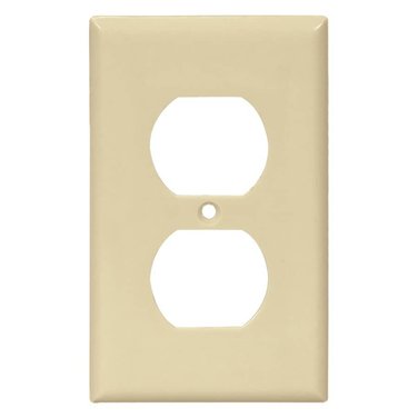 EATON Ivory Plastic 1-Gang Duplex Receptacle Plate