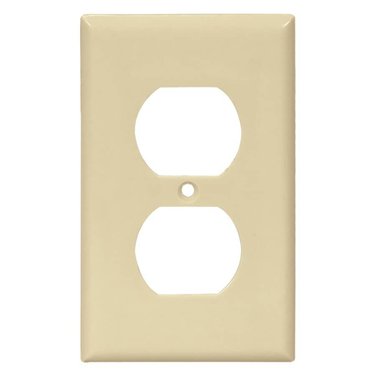 EATON Ivory Plastic 1-Gang Duplex Receptacle Plate
