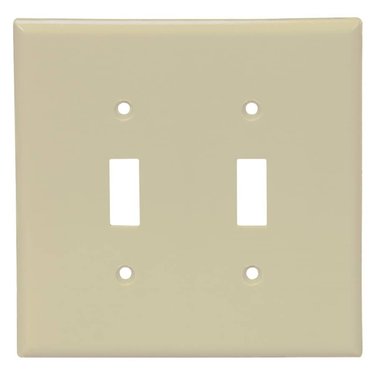 EATON Ivory Plastic 2-Toggle Switch Plate