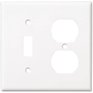 EATON White 1-Toggle/1-Duplex Switch/Receptacle Plate