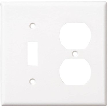 EATON White 1-Toggle/1-Duplex Switch/Receptacle Plate