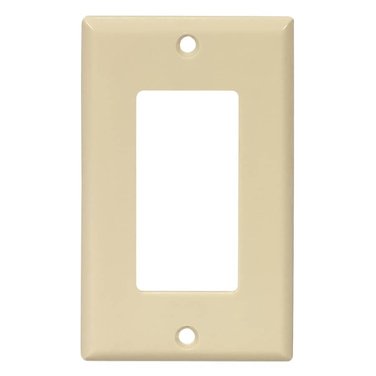 EATON Ivory Plastic 1-Gang Decorator Wall Plate