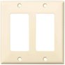 EATON Ivory Plastic 2-Gang Decorator Wall Plate