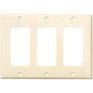 EATON Ivory Plastic 3-Gang Decorator Wall Plate