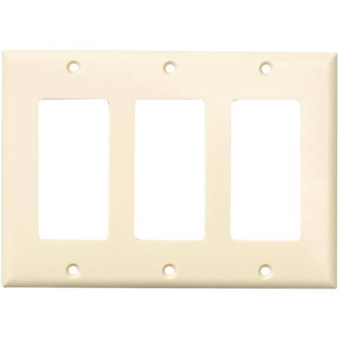 EATON Ivory Plastic 3-Gang Decorator Wall Plate
