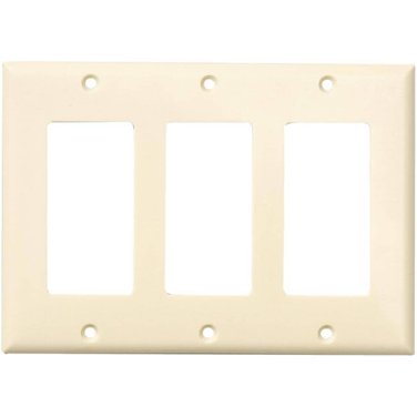 EATON Ivory Plastic 3-Gang Decorator Wall Plate