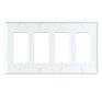 EATON White Plastic 4-Gang Decorator Wall Plate
